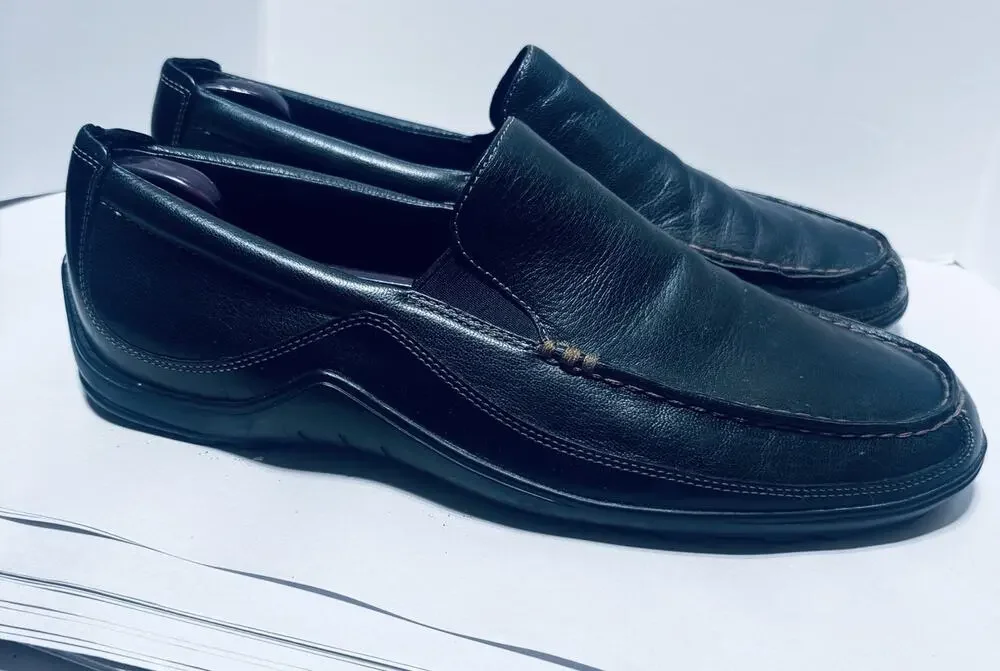 Cole Haan Tucker Venetian Mens 11.5M Black Leather Slip On Loafers C03557